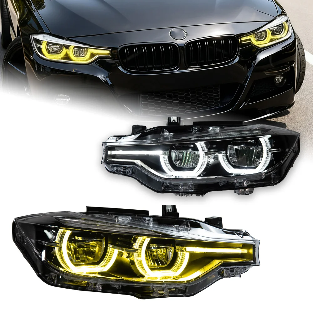 Автомобильные фары AKD для BMW F30 (2012-2019), F35, светодиодные фары 320i, 318i, 325i, DRL, Angel Eye, автомобильные аксессуары