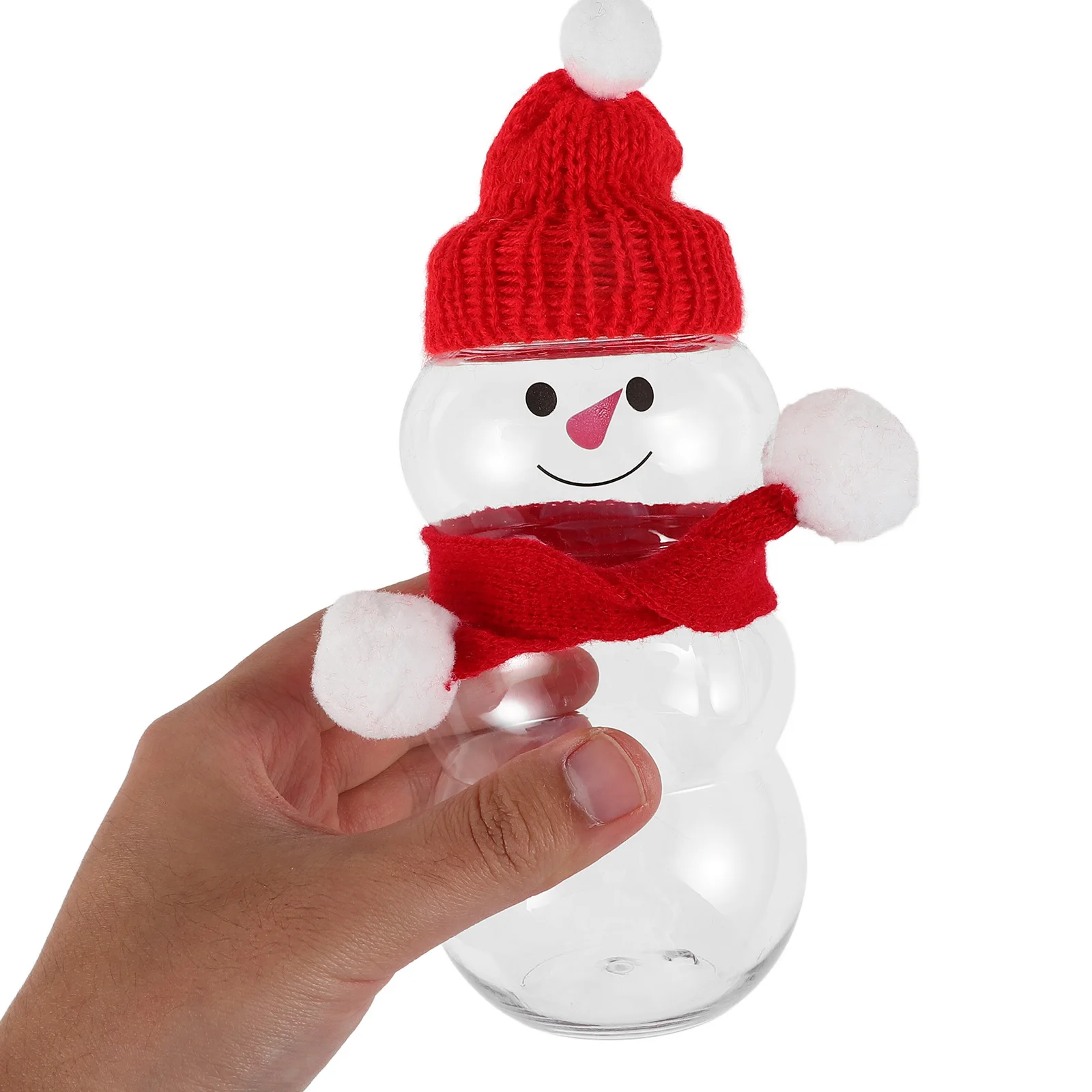 

6Sets Snowman Drink Bottles Reusable Xmas Beverage Holder Empty Water Container Leakproof Christmas Party Supply