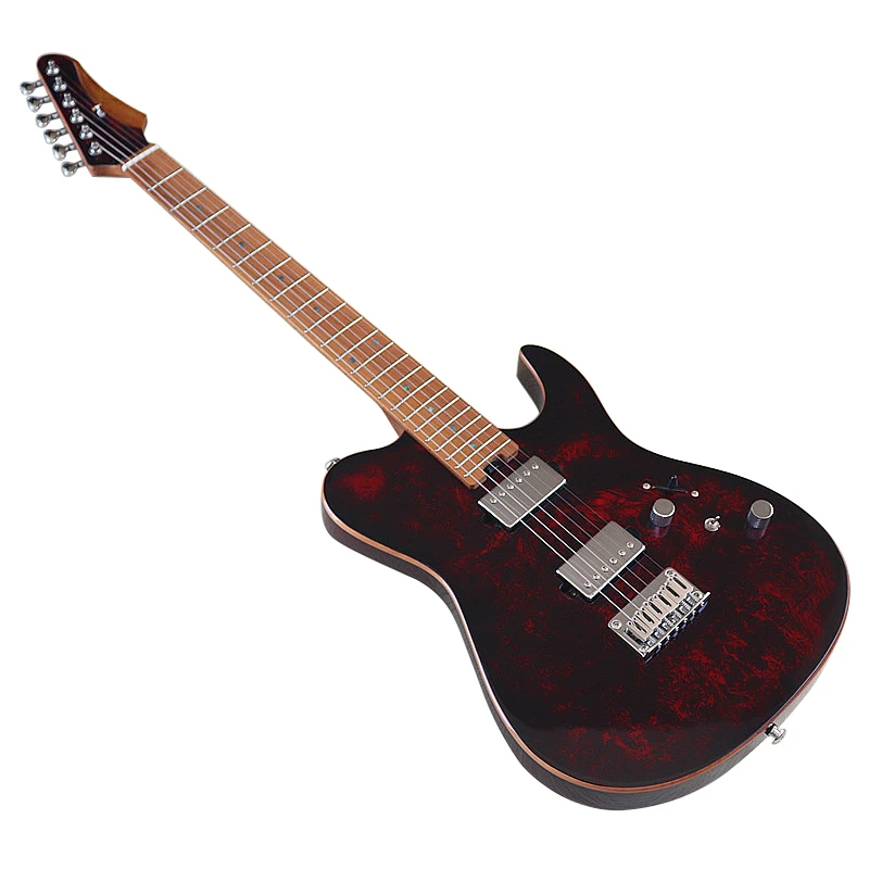 New Style 6 Strings Electric Guitar Solid Okoume Body 39 Inch High Glossy Guitar Roasted Maple Neck