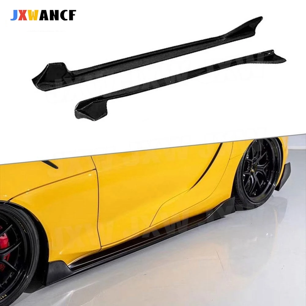 

JXWANCF Carbon Fiber Material Side Skirts Car Bumper Kits For Toyota Supra 2019 - 2020 FRP Side Skirt Rocker Panels Body Kit