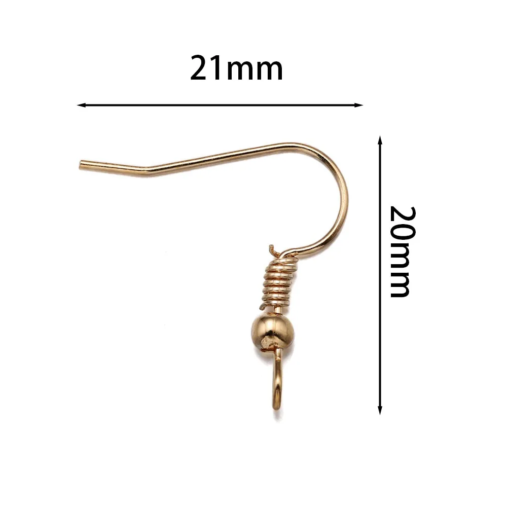 100Pcs/Lot 21*20mm Metal Ear Hooks Earrings Clasps Findings Earring Wires For Jewelry Making Charms Earrings Accessories