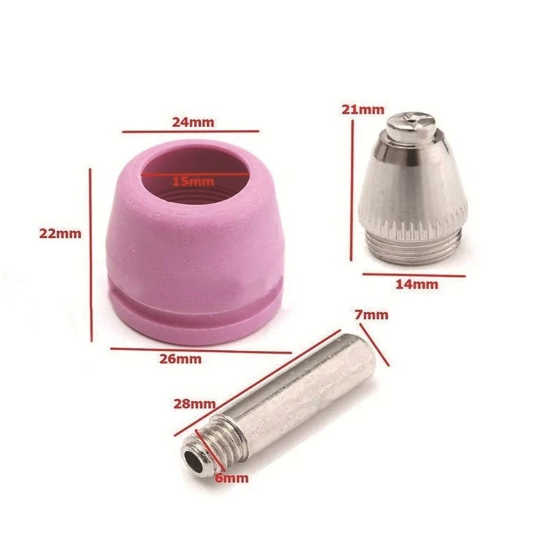 

Комплект из 47 предметов для плазменного резака AG60/SG55: электроды, сопла, защитные колпачки, защитный комплект для сопла CUT60