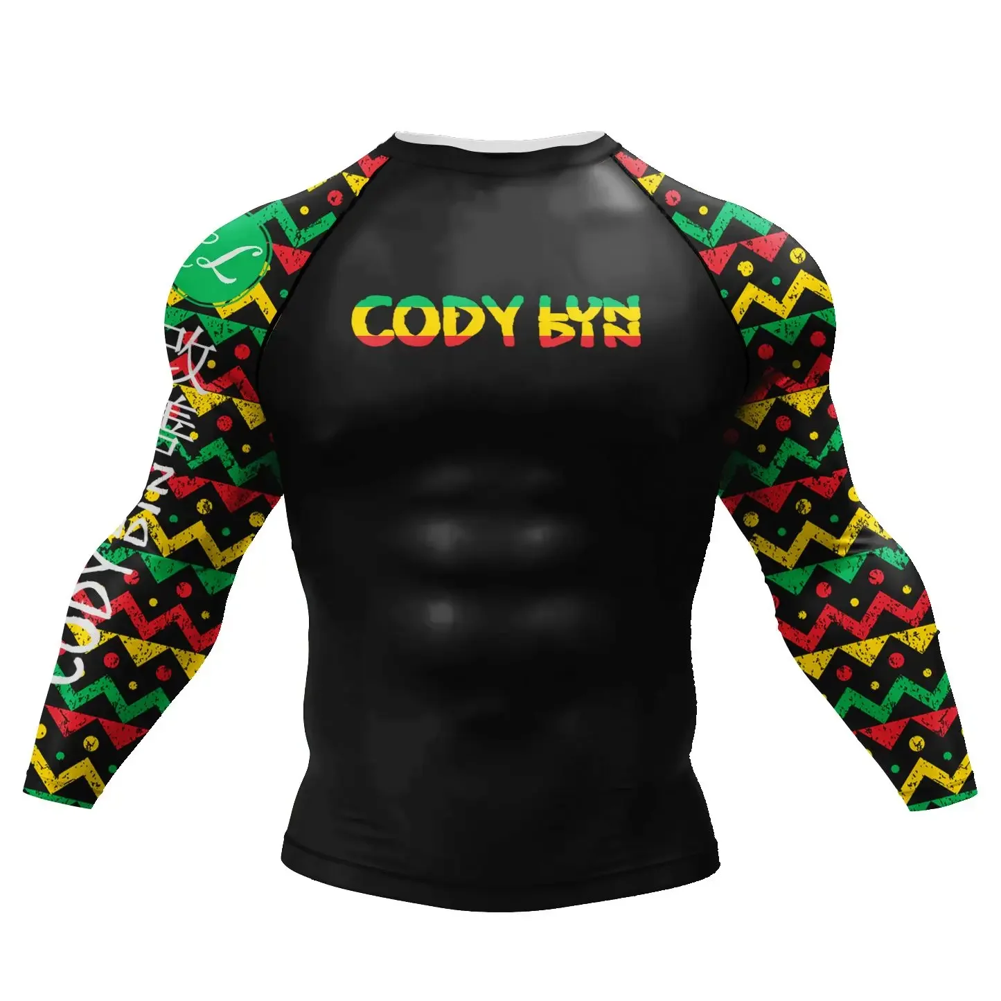 Cody Lundin Tattoo Herren Gym Kompressions-T-Shirt, maskulines Sublimations-Langarm-Rashguard, BJJ Jiu Jitsu Box-Trikot – Detail 5