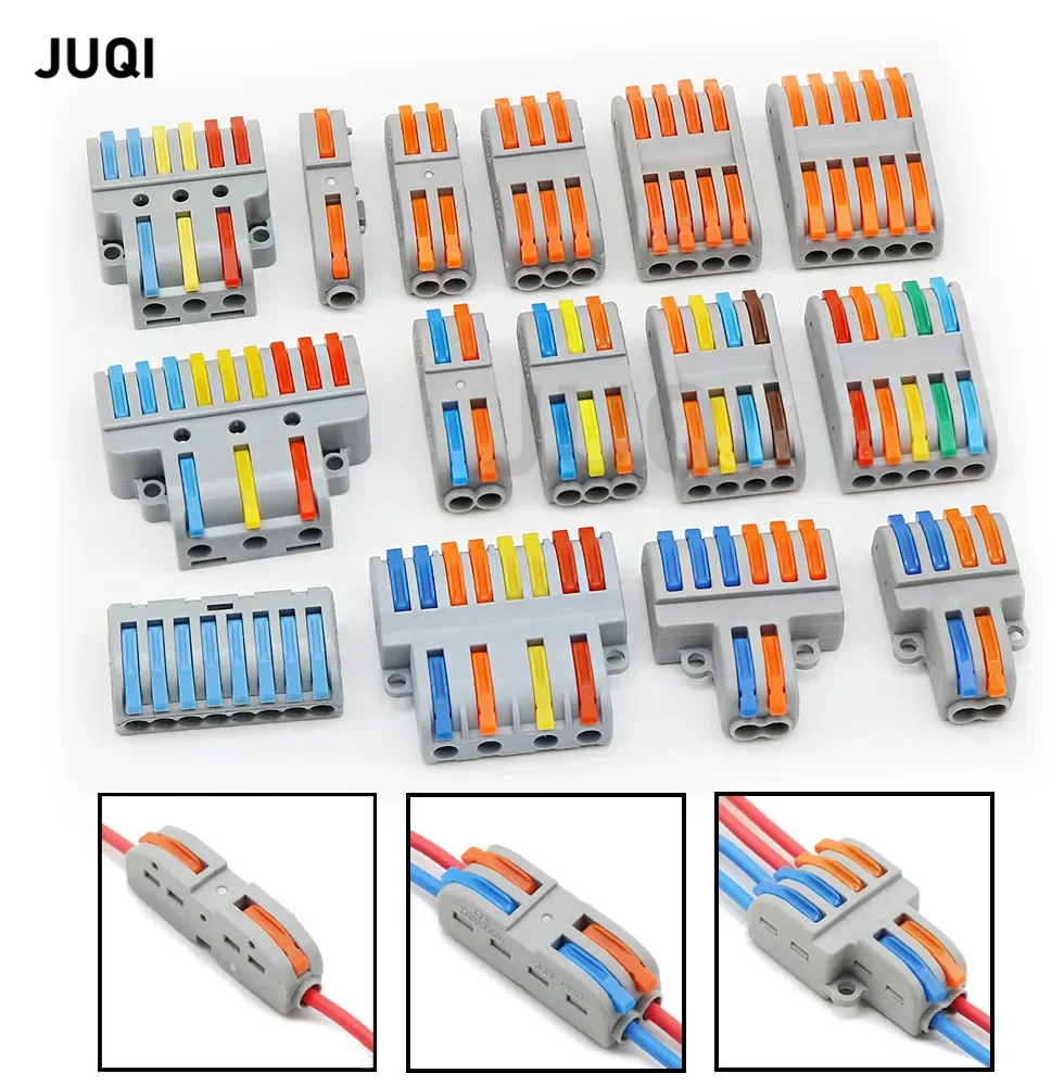 Quick wiring connector universal splitter wiring cable push in combination butt joint wiring board multiple in multiple out  222