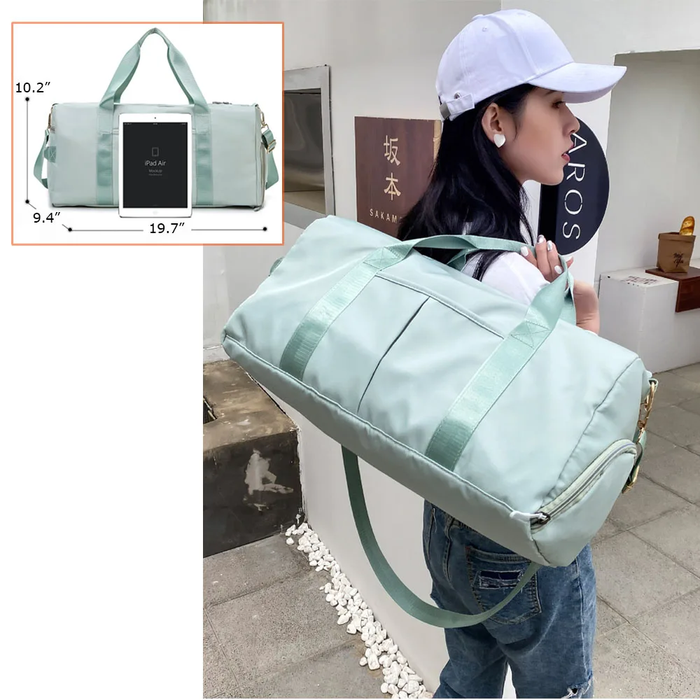 Small Gym Bag for Women and Men, Workout Bag for Sports and Weekend Getaway, Waterproof Dufflebag with Shoe and Wet Clothes Room