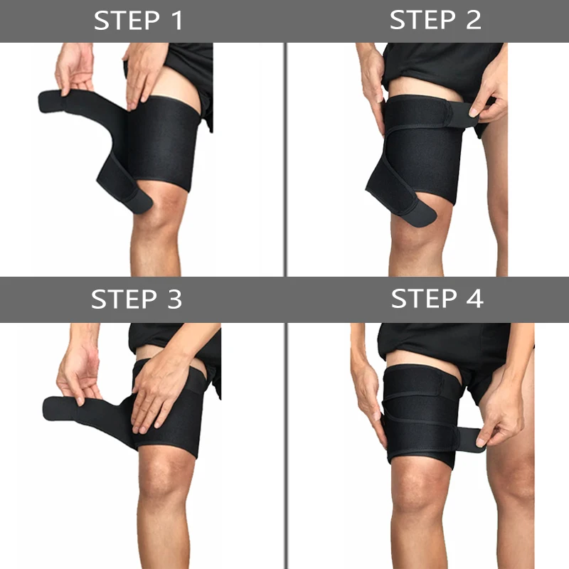 Tcare Adjustable Thigh Brace Support, Quadriceps Support and Thigh Wraps Unisex Breathable Non-Slip Hamstring Compression Sleeve