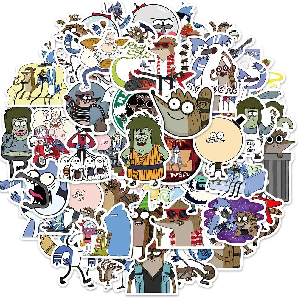 10/50PCS Cartoon Regular Show Stickers Style Stickers for Laptop Skateboard Computer Guitar Kids Cartoon Sticker