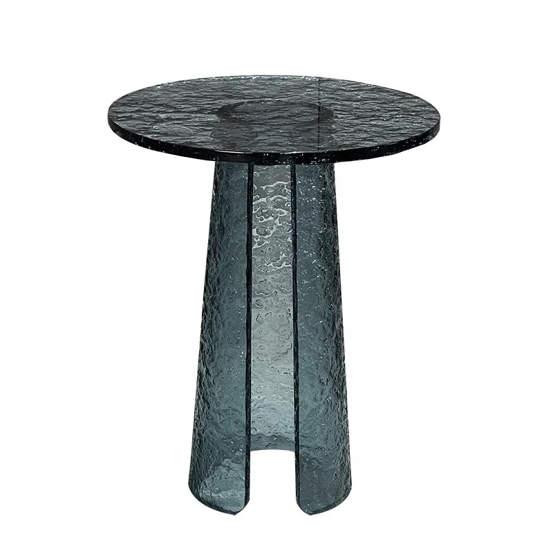 edge table, Italian light luxury small tea, modern simplicity, creative living room balcony, tempered glass tea table