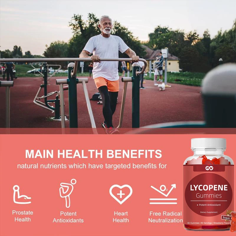 

Lycopene 60 Gummies, Lycopene 40 Mg, Prostate and Heart Health, Tomato Fruit Extract, Strong Antioxidant