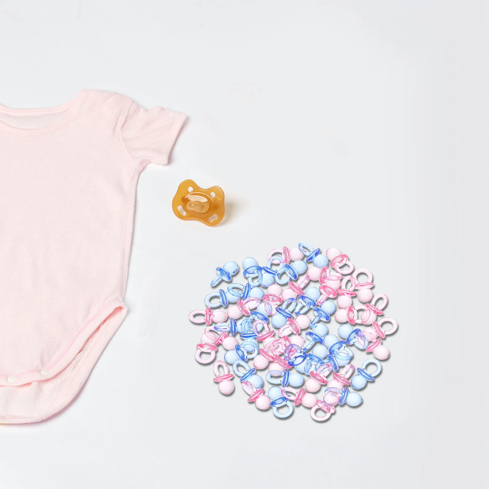 

100 Pcs Transparent Acrylic Pacifier Newborn Pacifiers Gifts Baby Shower Game Favors Toys