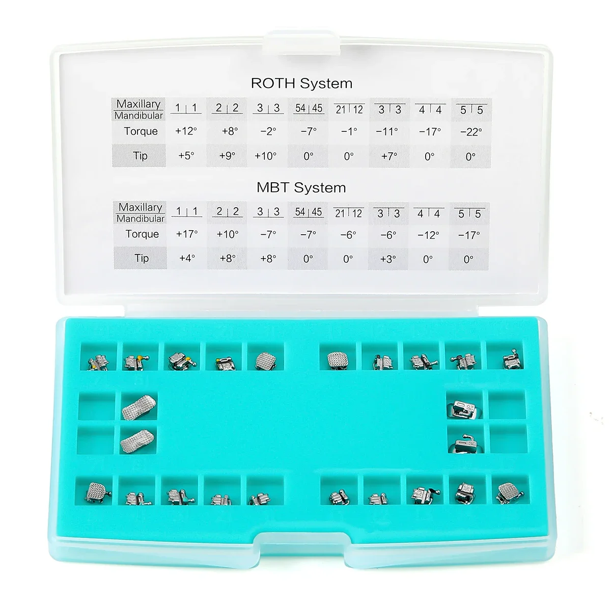 10 Packs AZDENT Dental Braces Orthodontic Brackets Split Welding Passive Self Ligating Roth/MBT 0.022 Hooks 345 with Buccal Tube