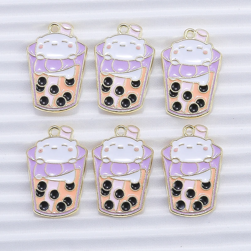 10 Stück Mix süße Sommergetränk Charms Emaille Eis Popsicle Charms Anhänger für Schmuckherstellung DIY Ohrringe Halskette Handwerk Geschenk – Detail 12