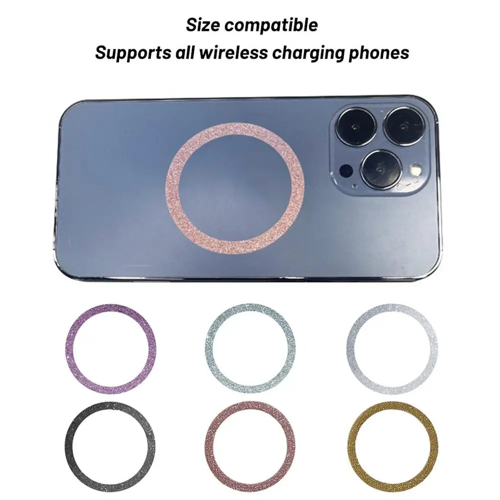 Glitter Ultrathin Wireless Charging Roundness Magnetic Sheet Suitable For All Wireless Charging Mobile Phones Smooth Safety V9A5