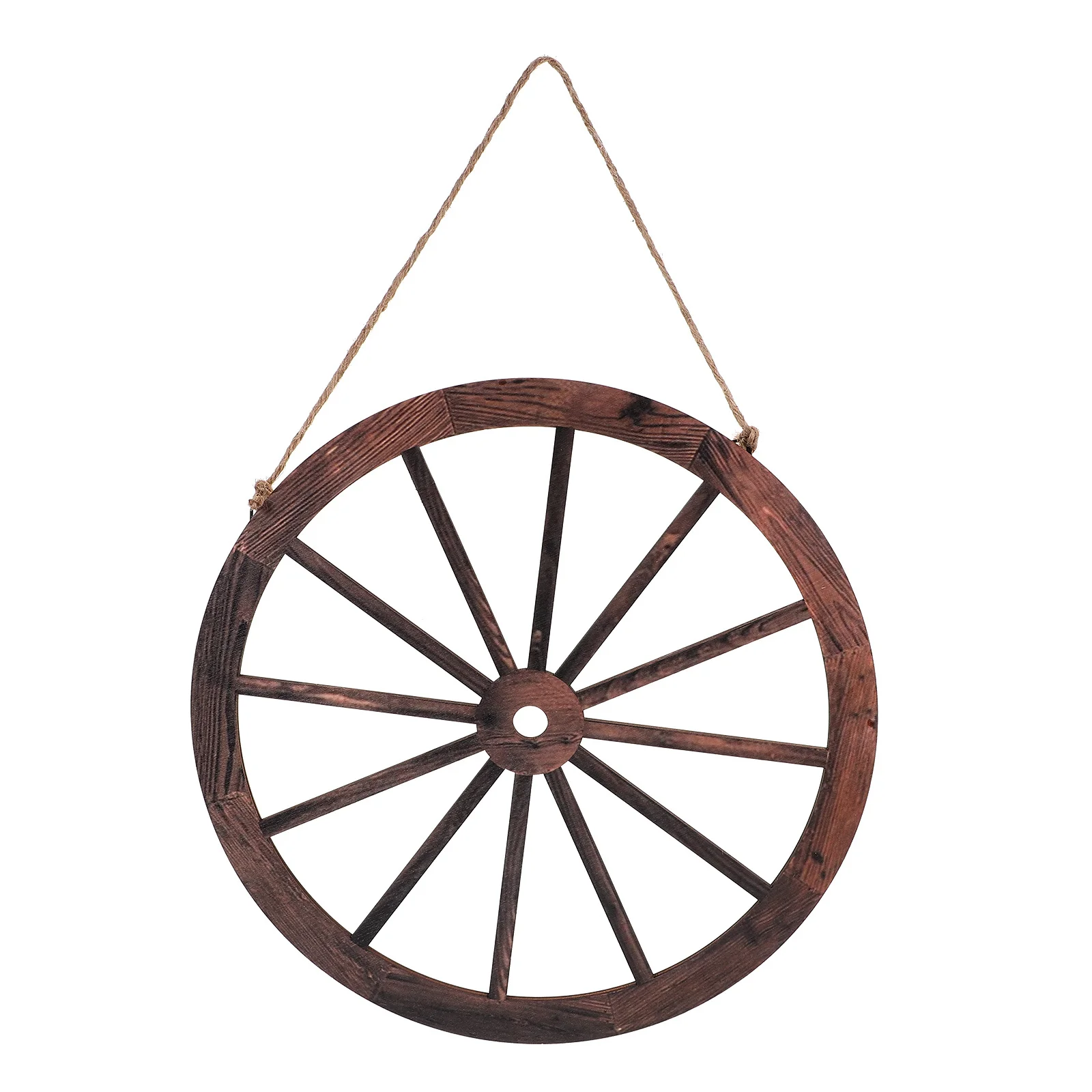 

Wooden Wagon Wheel Wall Decor Rustic Vintage Wood Craft Wheel Decoration Home Living Room Office Garden Wall Art
