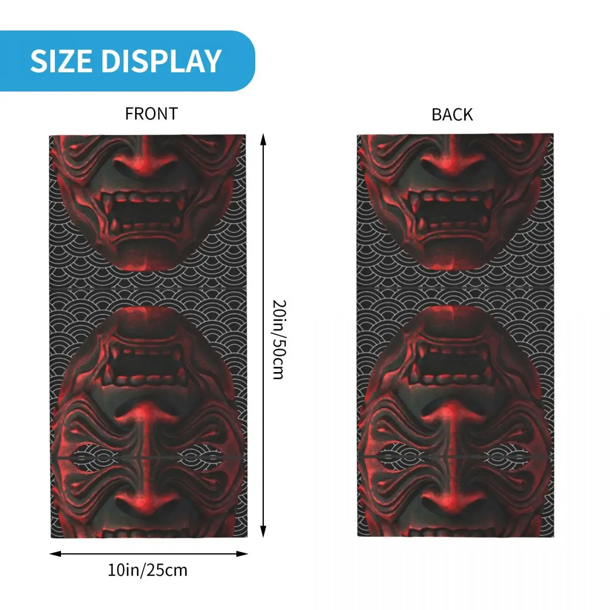 Fashion Samurai Warrior Oni Bandana Neck Gaiter Printed Wrap Scarf Multi-use Cycling Scarf Sports Unisex Adult All Season