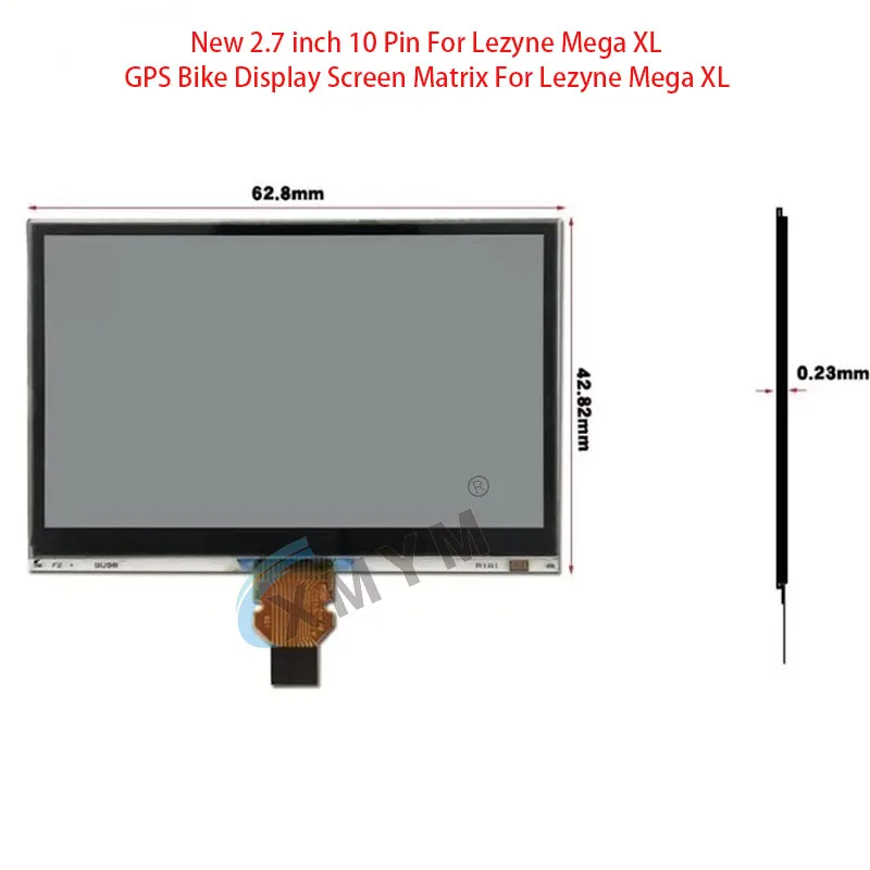 New 2.7 inch 10 Pin For Lezyne Mega XL GPS Bike Display Screen Matrix For Lezyne Mega XL