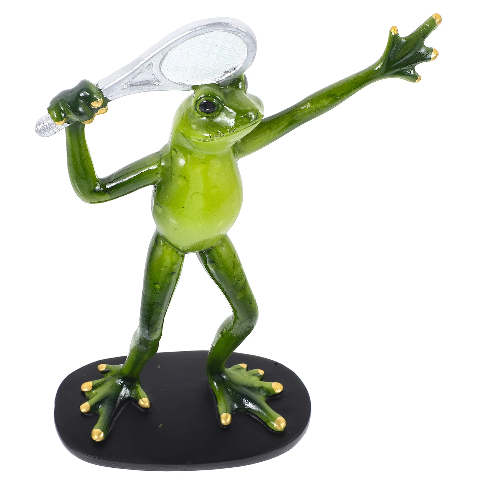 

Tennis Frog Figurine Mini Simulation Frogs Sculpture Animal Craft Decor Bedroom Living Room Office Bright Exquisite Design