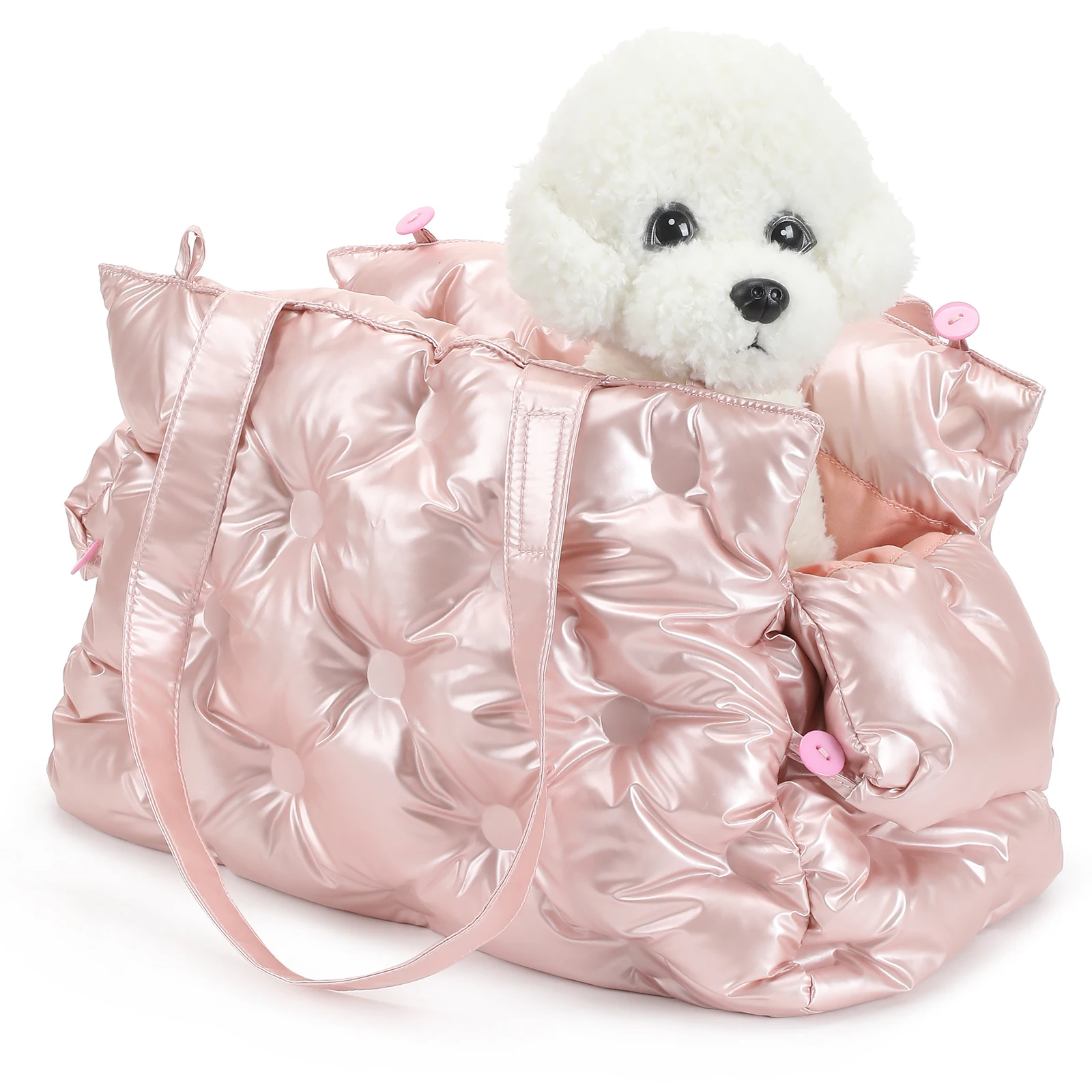 Portable Pet Carrier Tote for Small Dogs Cats, Warm Soft Quilted Handbag, Waterproof Windproof Travel Bag for Outdoor Walks Geta