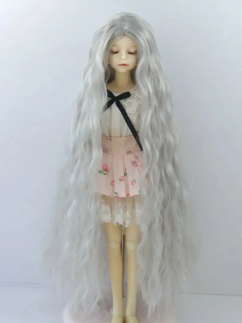 

JD138B 1/6 1/4 1/3 Длинная волна Синтетический мохеровый парик BJD YOSD MSD SD Размер 6-7 дюймов 7-8 дюймов 8-9 дюймов Парик для куклы Верхние аксессуары для кукол