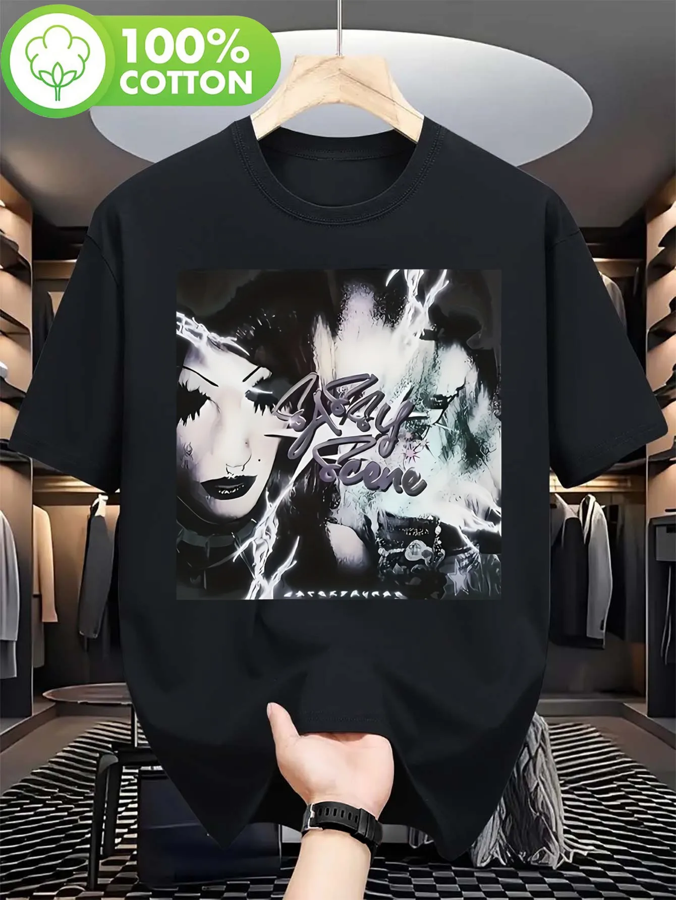 Camiseta Vintage de Anime para Hombre - Camiseta Urbana Hip Hop con Impresión llamativa de "6 ARELYHUMAN" - Camiseta Suave para Uso Diario, Conciertos, Reuniones y Salidas Informales - Top de Estilo Urbano para Todo el Año, Atuendo para Conciertos, Diseño Moderno, Ajuste Cómodo, Orientado a la Juventud