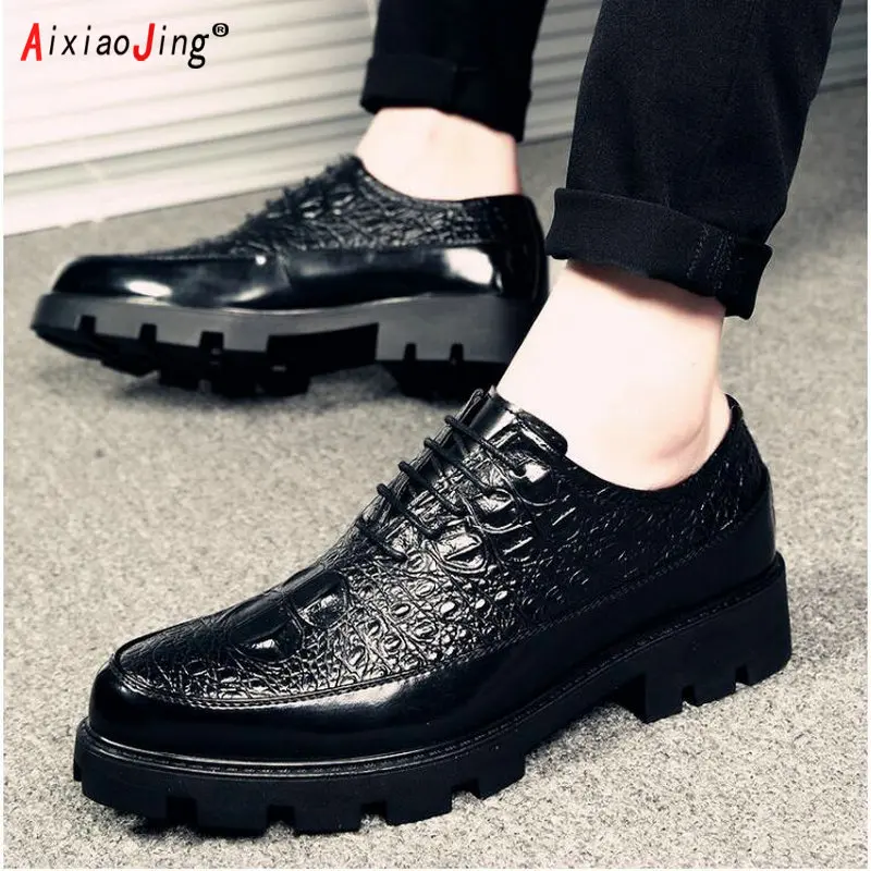 2023 High Quality Luxury Leather Shoes Wedding Business Shoes Men's Oxford Formal Shoes Crocodile Pattern Men's Leather Shoes