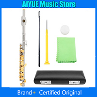 SLADE Piccolo Professional C Key Cupronickel Half-size Flute Silver Plated Body Gold Key Practice Performance With Parts