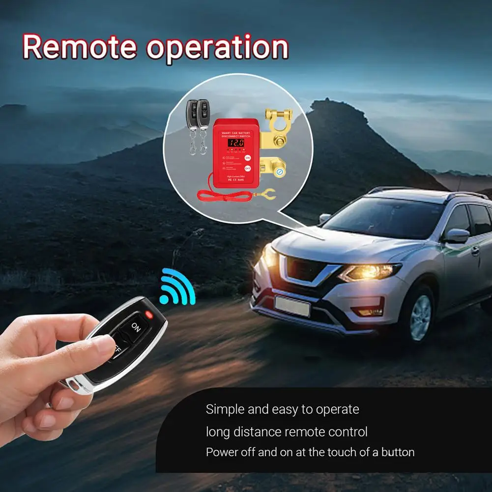 

Kill For Car - 12V Remote Battery Disconnect Smart Voltage Car Battery Kill For Vehicle, RV, ATV, Truc K5S0