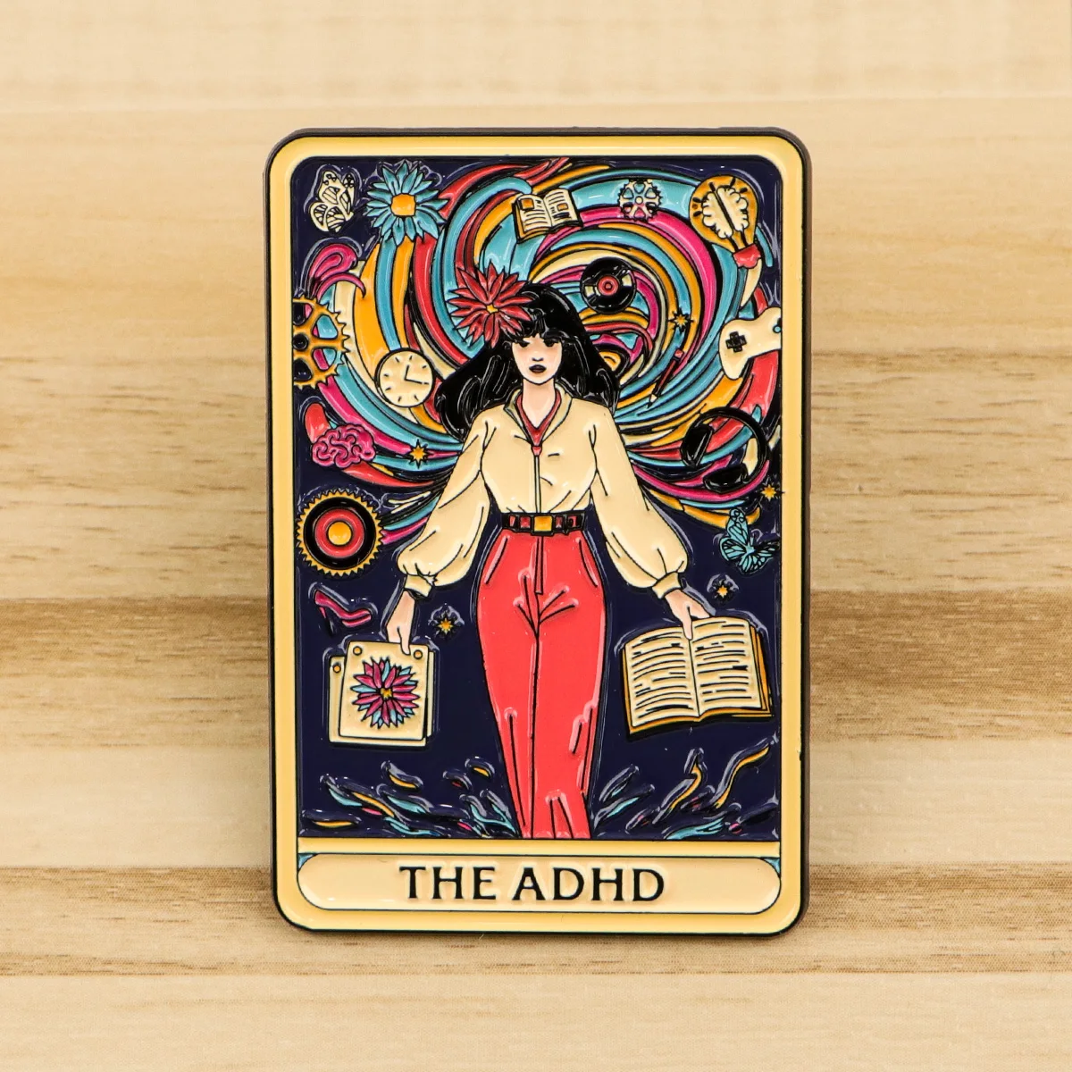 ADHD Mental Health Awareness Enamel Pin Art Paint Brooch Lapel Pins Badge on Backpack Clothing Accessories Fashion Jewelry Gifts image 2