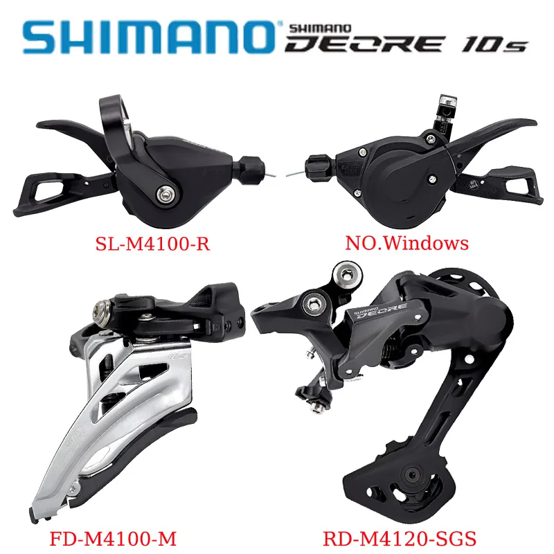 SHIMANO DEORE 10-Speed Kit Right Shift Lever SL-M4100 RD-M4120 SGS Rear Derailleur FD-M4100 Front Derailleur Bike Riding Parts