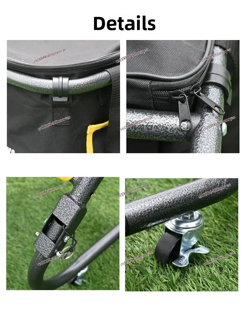 Folding Tennis Pickup Cart, Large-capacity Ball Basket with Wheels, Suitable for Training and Coaching