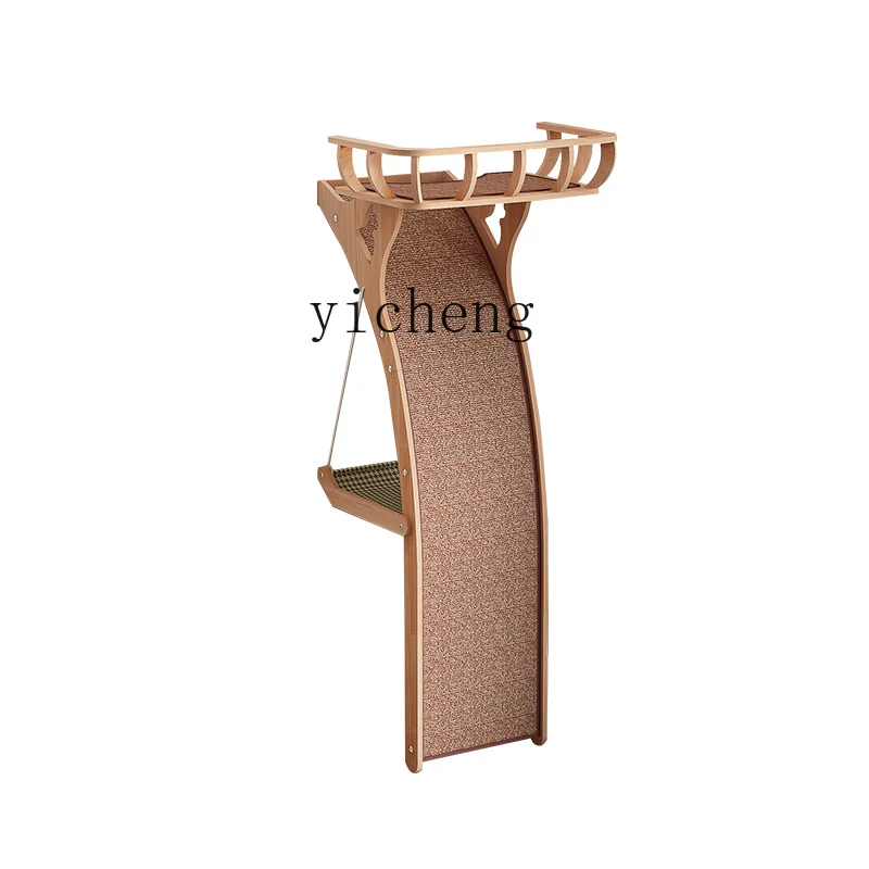 ZC cat climbing frame integrated wooden cat frame small apartment does not occupy an area scratching board hammock tent cat toy