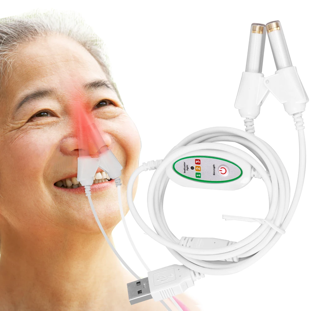 Máquina de Terapia Láser de 650nm para Rinitis y Sinusitis, Dispositivo de Masaje Nasal Bionase, Tratamiento con Luz Roja, Cuidado de la Salud, Dropshipping, USB