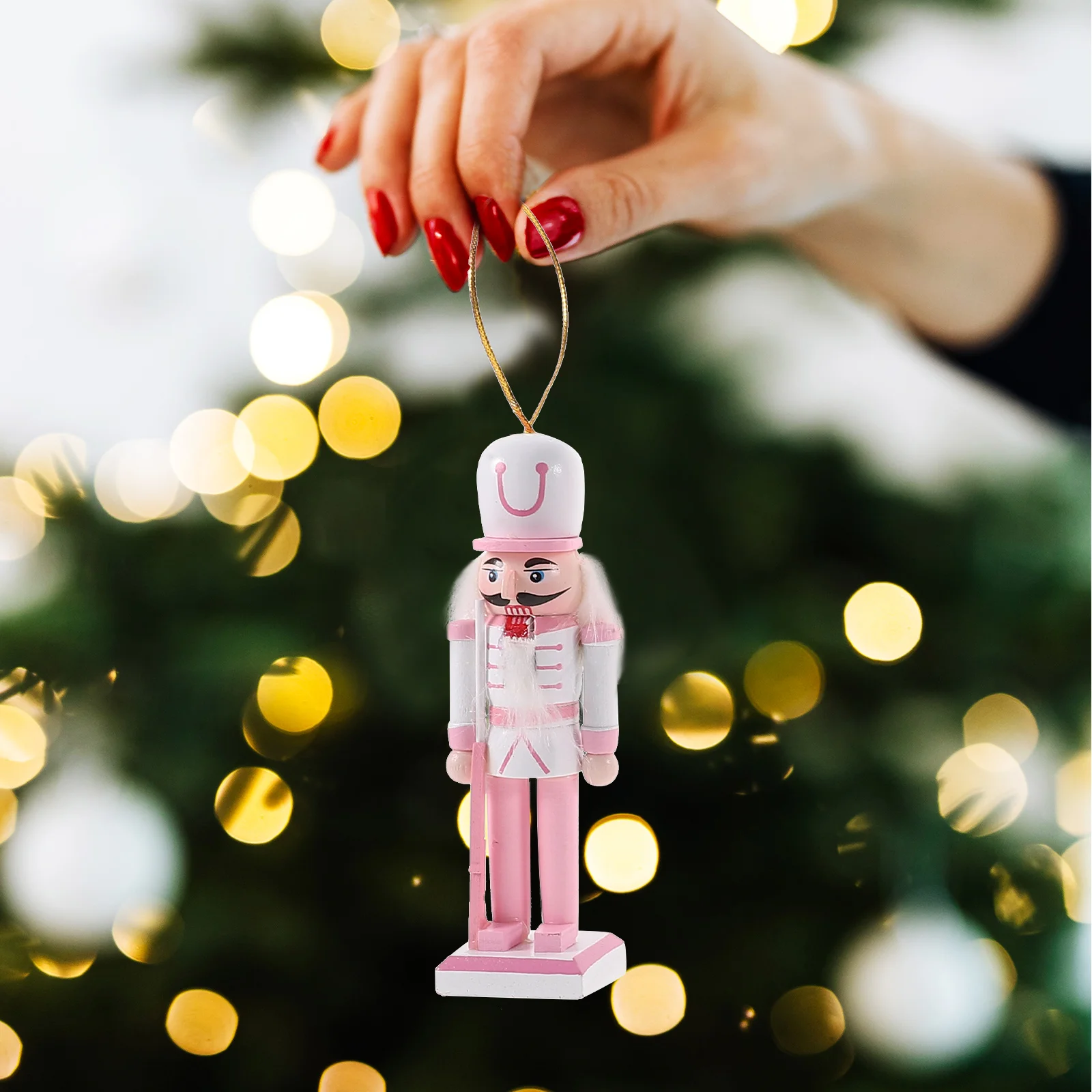 

6 Pcs Nutcracker Pendant Wood Ornament Decorations Soldier Pendants Figurines Child