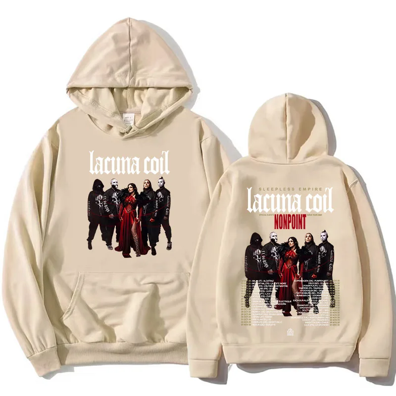 

Sleepless Empire Tour 2025 Hoodie Rock Band Lacuna Coil Printing Sweatshirts Street Style Unisex Streetwear Autumn Winter Hoody