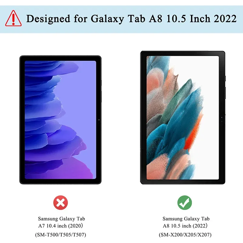 Per Samsung Galaxy Tab A8 2021 10.5 SM-X200/X205 Tablet Cover 360 Rotante Del Basamento Protettivo per Samsung Galaxy Tab A8 10.5 pollici