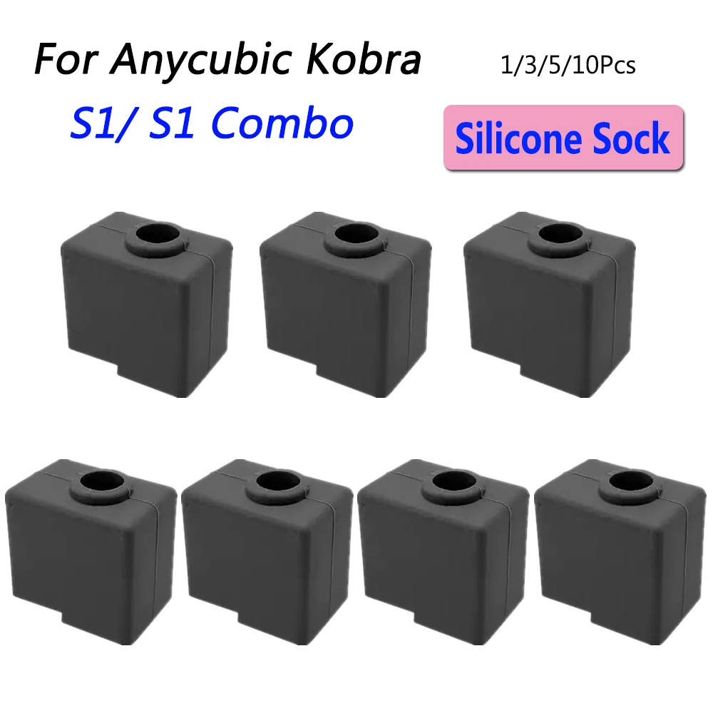 

1/3/5/10Pcs Silicone Socks For Anycubic Kobra S1/ S1 Combo Hotend Protector Cover Case Acessories Kobra S1 Combo Silicone Sleeve
