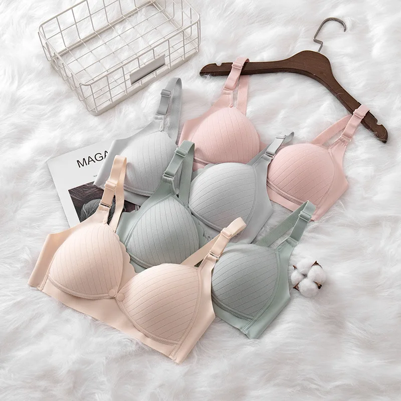 

No Steel Ring Breastfeeding Bra Front Buckle Pregnant Women Breastfeeding Bra One-piece Back Buckle Bra Maternity Clothes