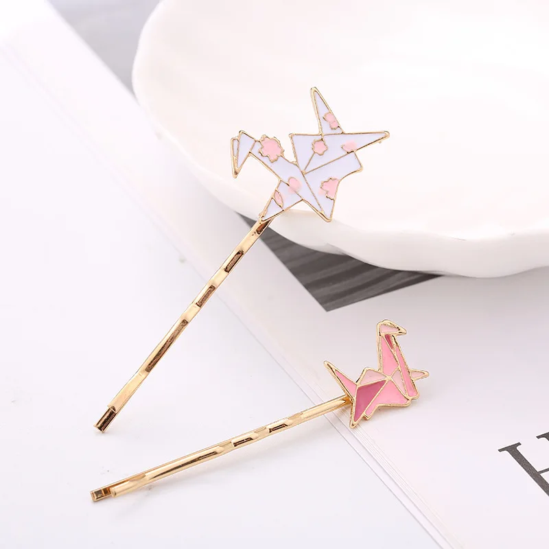 

1PCS Origami Crane Hair Clip Side Clip for Girls Cartoon Style Hair Accessories Cute Decor Sturdy