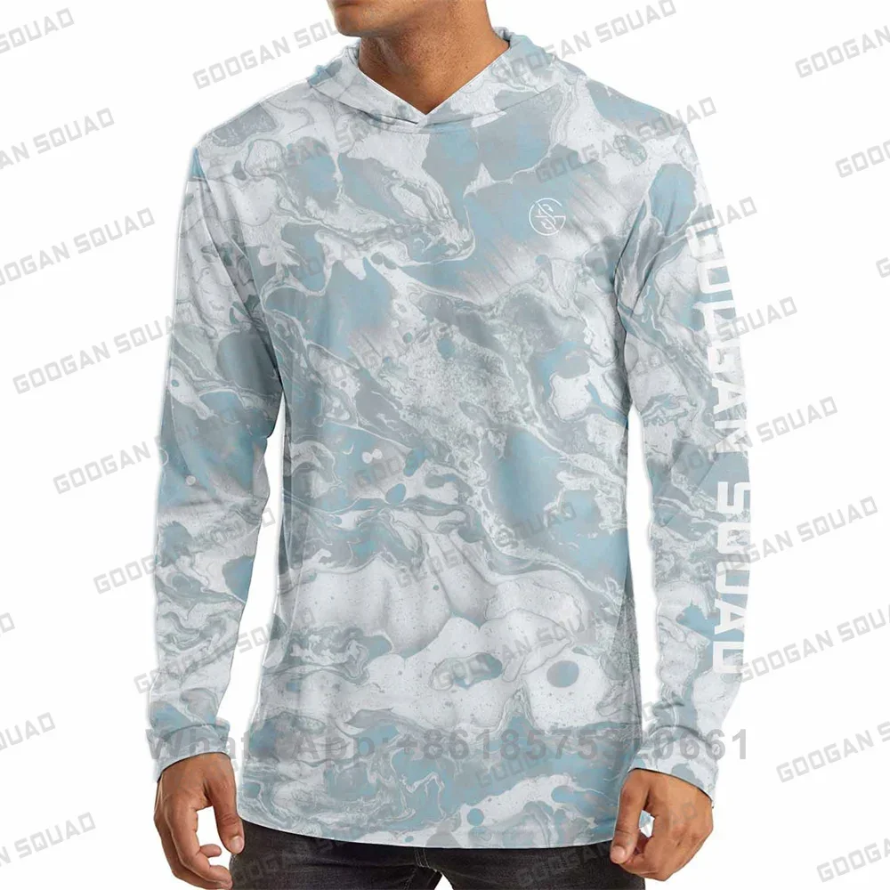 GOOGAN SQUAD Men's Long Sleeve Hoodie Shirts UPF 50+ Sun Protection Lightweight Fishing Running