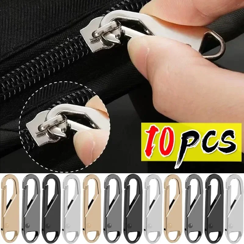 10PCS Zipper Pull Replacement Zipper Slider Puller Instant Repair Bag Bad Buckle Travel Suitcase Head DIY Sewing Craft Tools