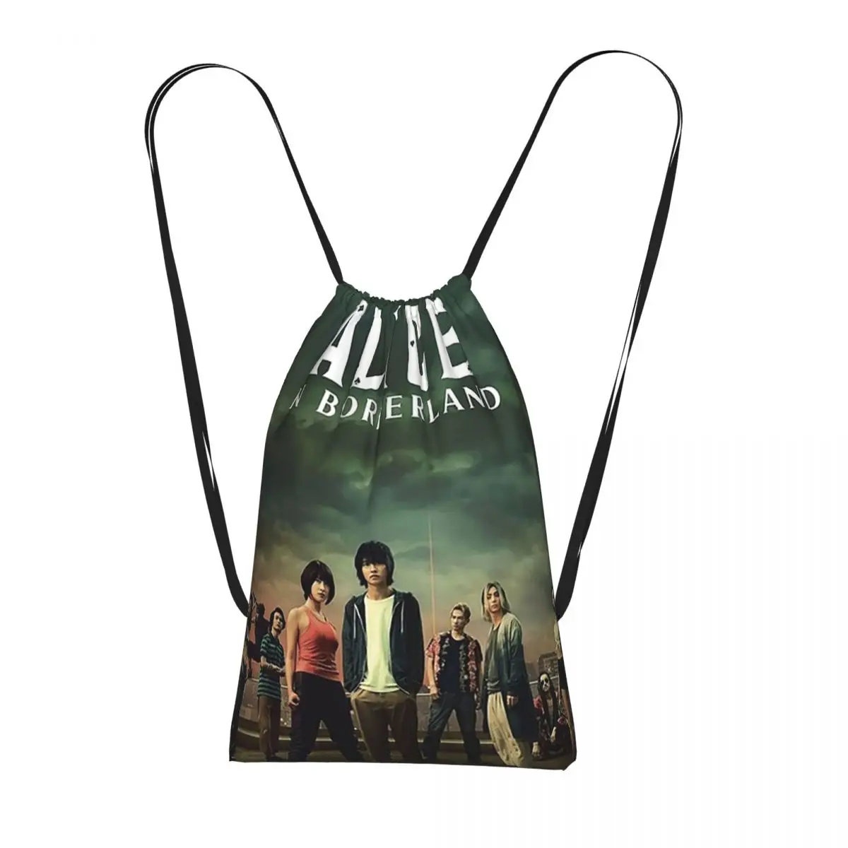 Alice In Borderlanded Poker Thriller Drama Backpacks Portable Drawstring Bags Sports Bag Book Bags for Man Woman Students