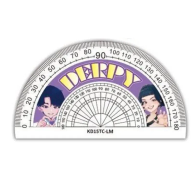 KPop Demon Hunters Zoey Derpy Bobby conjunto de régua fofa de desenho animado para meninos e meninas estudantes régua criativa de alto valor régua triangular