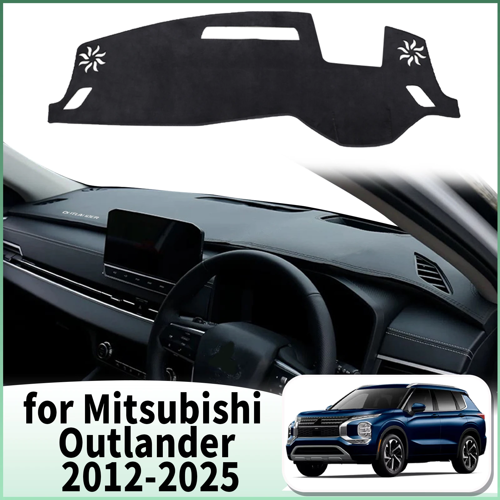 يصلح لميتسوبيشي أوتلاندر 2022 2023-2025 PHEV سيارة داشمات غطاء لوحة القيادة وسادة اكسسوارات داشمات ظلة السجاد الواقي