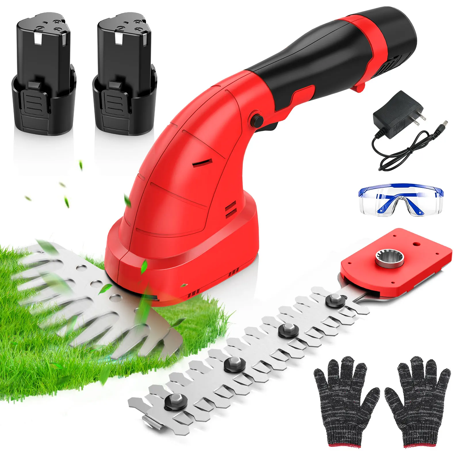 

2-in-1 Electric Hedge Trimmer & Pruning Shears - Cordless Handheld Gardening Tool With 2×Batteries, High-Power Precision Cutting