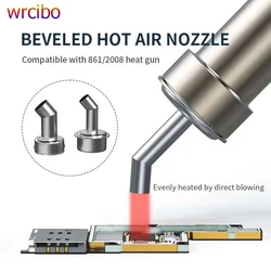 Wrcibo 45° Beveled Curved Heat Gun Nozzle Sleeve For Quick 861/2008/850 Soldering Station Replacement Tips Mouth Parts