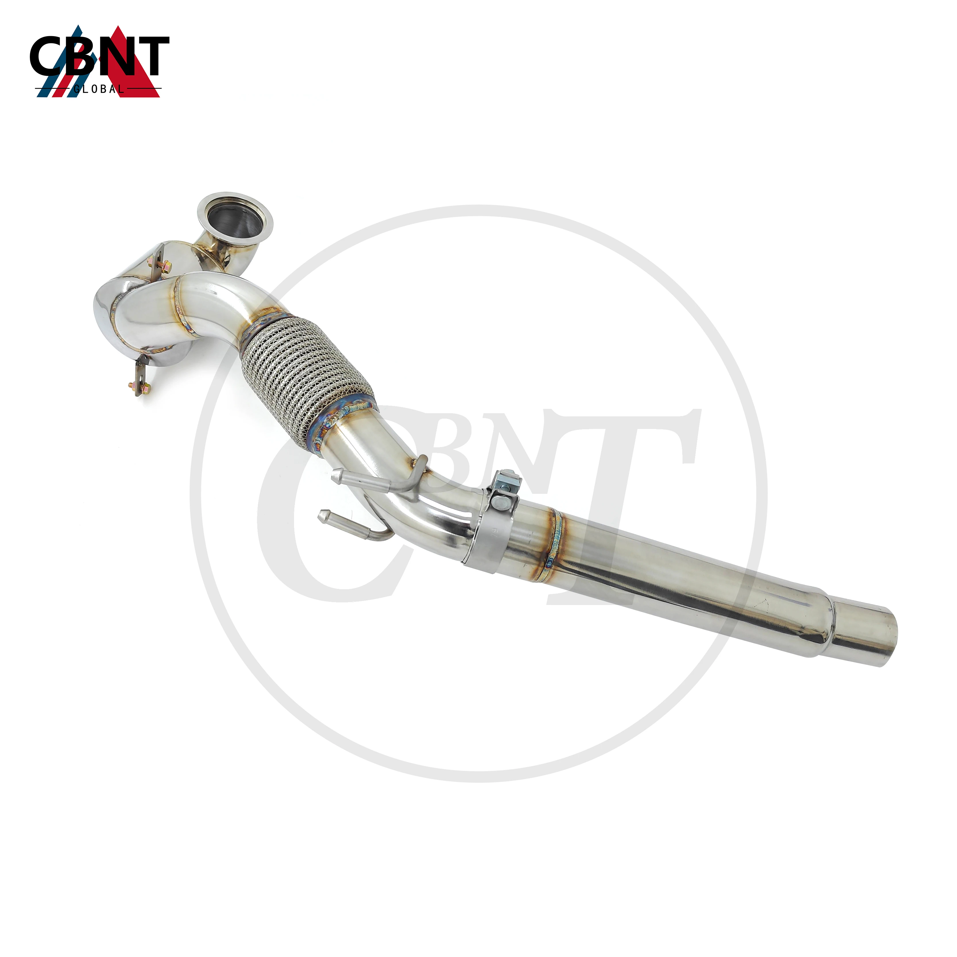 CBNT Downpipe Exhaust System with Catalytic Converter for VW Golf MK7 MK7.5 GTI 2.0T SS304 Stainless Steel Exhaust-Header