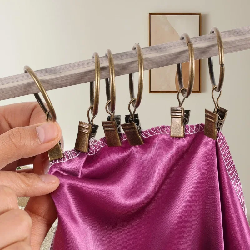 30/10x Roman Circle Curtain Ring Clips Rods Holders Hangers Split Curtain Rings Buckles Bathroom Living Room Home Decoration