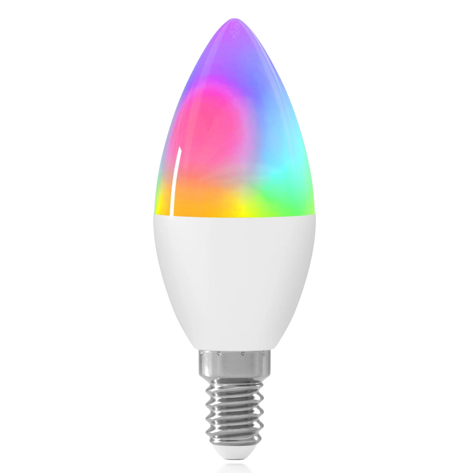 

Smart Candle Lamp Wifi Bluetooth APP Control C37 5W Dimmable RGBCW Colour Changing LED Bulb 85V-265V 2700-6500K Smart Life