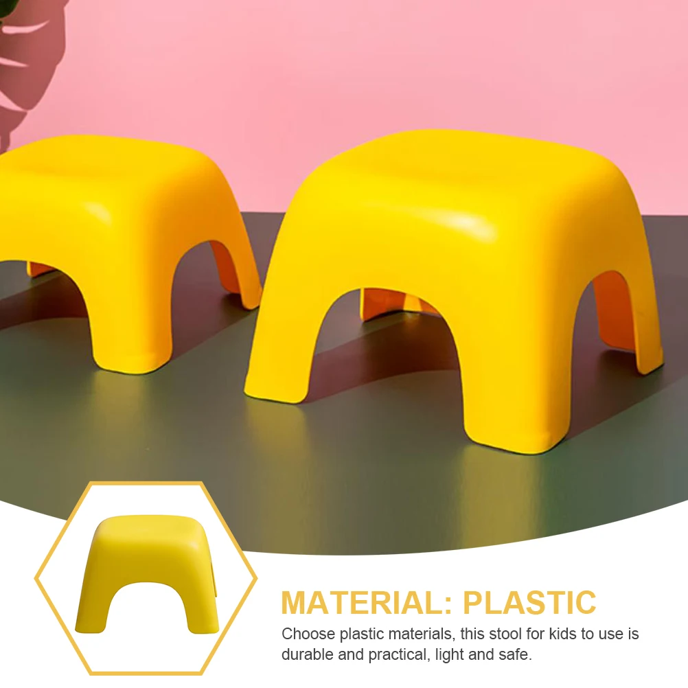 

Children Stool Thickened Plastic Non-Slip Kids Footstool Stackable Lightweight with Side Handle for Easy Storage
