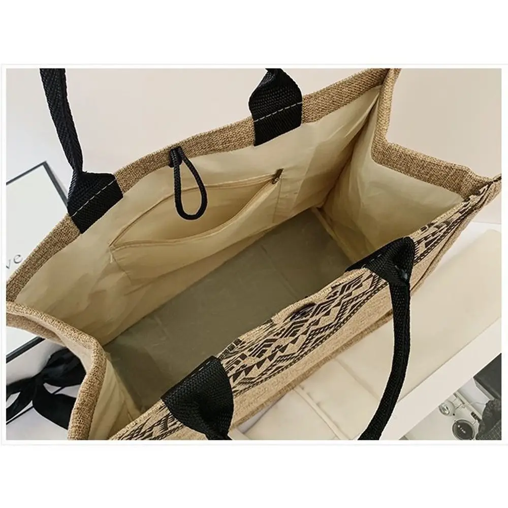 Vintage Korean Tote Bag Casual Lady Shoulder Eco Canvas Bags National Style Women Recycle Handbag Shopping Bag Storage Bag